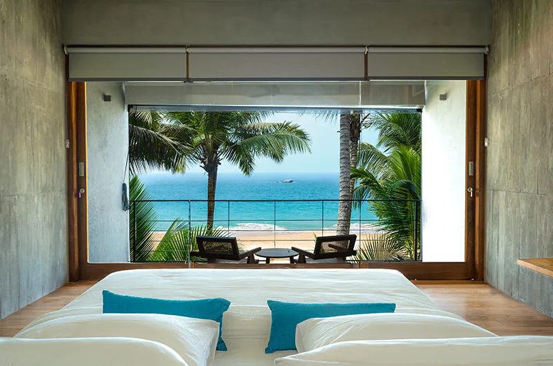 The ocean seen from a bedroom on the southern coast